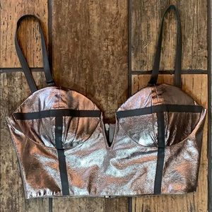 Nasty Gal Metallic Crop Top